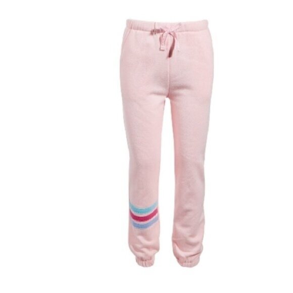 ID Ideology Little Girl Rainbow Stripes Jogger Pants, pink SIZE 4T NEW - Picture 1 of 3